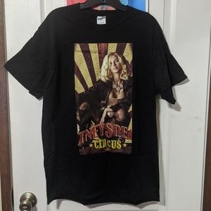 Rare OOAK Britney Spears Circus Screen Print Short Sleeve T-Shirt Custom Made Lg